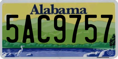 AL license plate 5AC9757