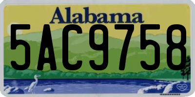 AL license plate 5AC9758
