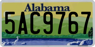 AL license plate 5AC9767