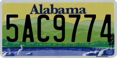 AL license plate 5AC9774