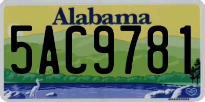 AL license plate 5AC9781