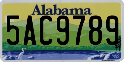 AL license plate 5AC9789