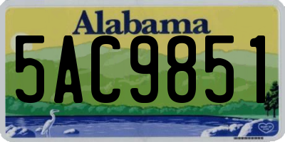 AL license plate 5AC9851