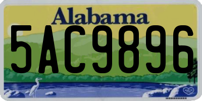 AL license plate 5AC9896