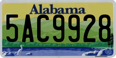 AL license plate 5AC9928