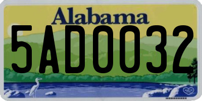 AL license plate 5AD0032