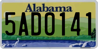 AL license plate 5AD0141