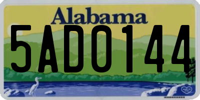 AL license plate 5AD0144