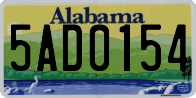 AL license plate 5AD0154
