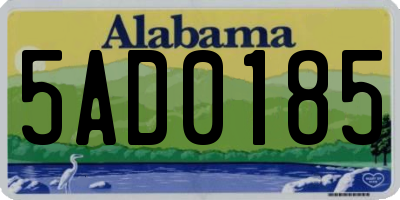 AL license plate 5AD0185