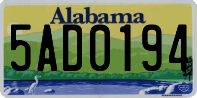 AL license plate 5AD0194