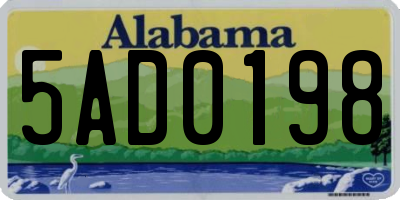 AL license plate 5AD0198