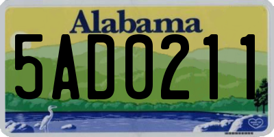 AL license plate 5AD0211