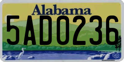 AL license plate 5AD0236