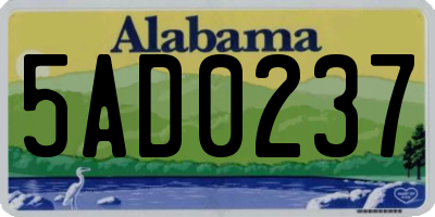 AL license plate 5AD0237