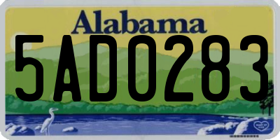 AL license plate 5AD0283