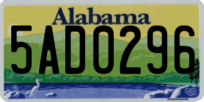 AL license plate 5AD0296
