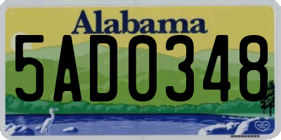 AL license plate 5AD0348