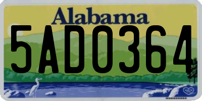 AL license plate 5AD0364