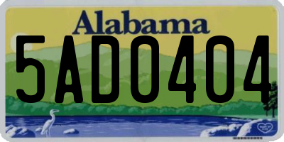 AL license plate 5AD0404