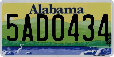 AL license plate 5AD0434