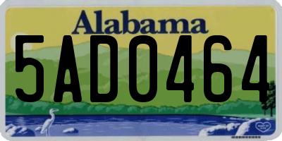 AL license plate 5AD0464