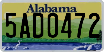 AL license plate 5AD0472