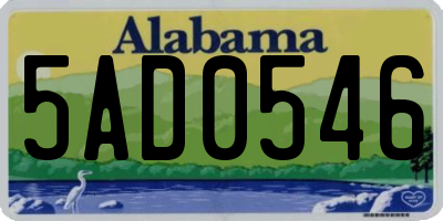 AL license plate 5AD0546