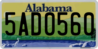 AL license plate 5AD0560