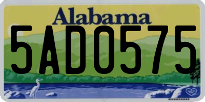 AL license plate 5AD0575