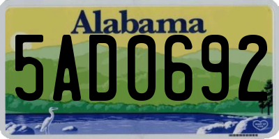 AL license plate 5AD0692