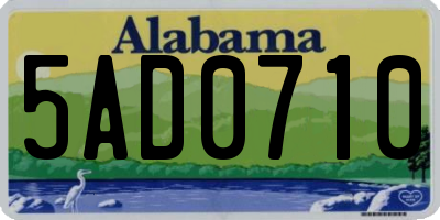 AL license plate 5AD0710