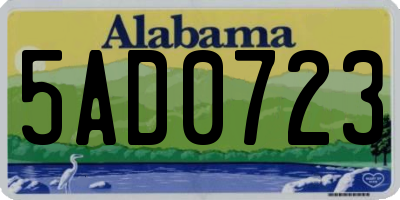 AL license plate 5AD0723