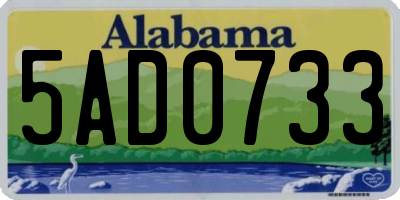 AL license plate 5AD0733