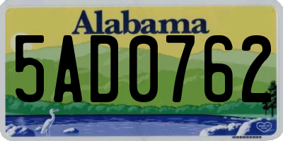 AL license plate 5AD0762