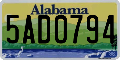 AL license plate 5AD0794