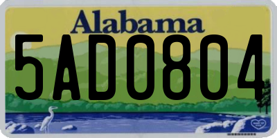AL license plate 5AD0804