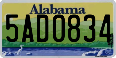 AL license plate 5AD0834