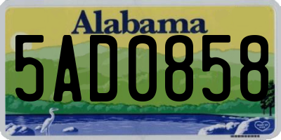 AL license plate 5AD0858