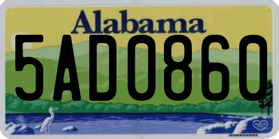 AL license plate 5AD0860