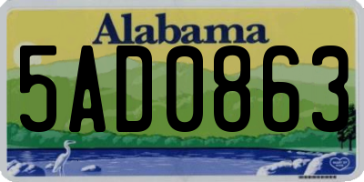 AL license plate 5AD0863
