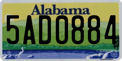 AL license plate 5AD0884