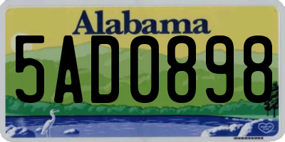 AL license plate 5AD0898
