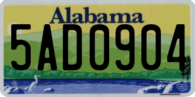 AL license plate 5AD0904