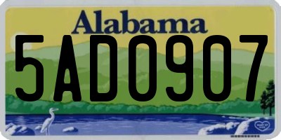 AL license plate 5AD0907