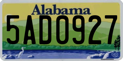 AL license plate 5AD0927
