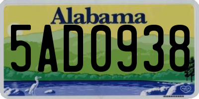 AL license plate 5AD0938