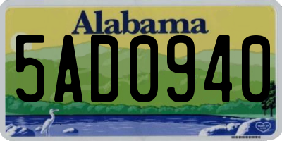 AL license plate 5AD0940