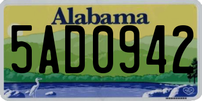 AL license plate 5AD0942