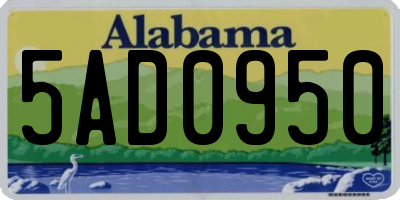AL license plate 5AD0950